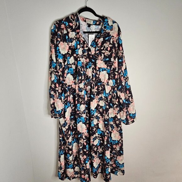 Torrid Midi Floral Button Front Shirtdress 2X/18-20 - Picture 4 of 12